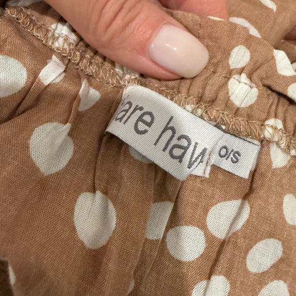 Tiare Hawaii Mocha + White High Low Sundress with Puff Sleeves - Picture 7 of 9